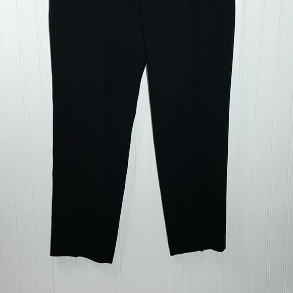 Liz Claiborne Suits Flat Front Pants Women’s 12 Black Lined Classic Slit Pocket - Picture 3 of 9